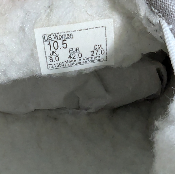 Vans Asher Faux Shearling Slip-On Suede Sneakers Women’s Size 5 Gray & White - Picture 4 of 16